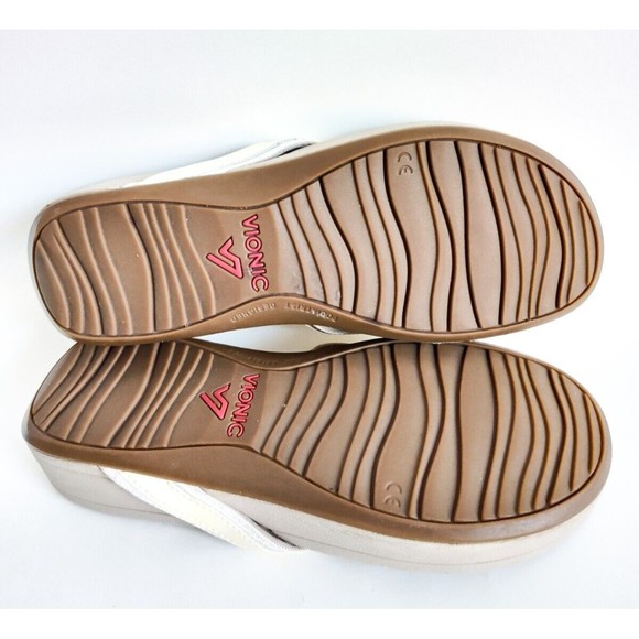 Vionic Woman Cream Tide ll Size 8 Thong Sandals Flip Flops Beach Comfort Support - Picture 9 of 9